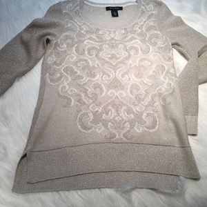 White House Black Market Gold/Silver Sweater
